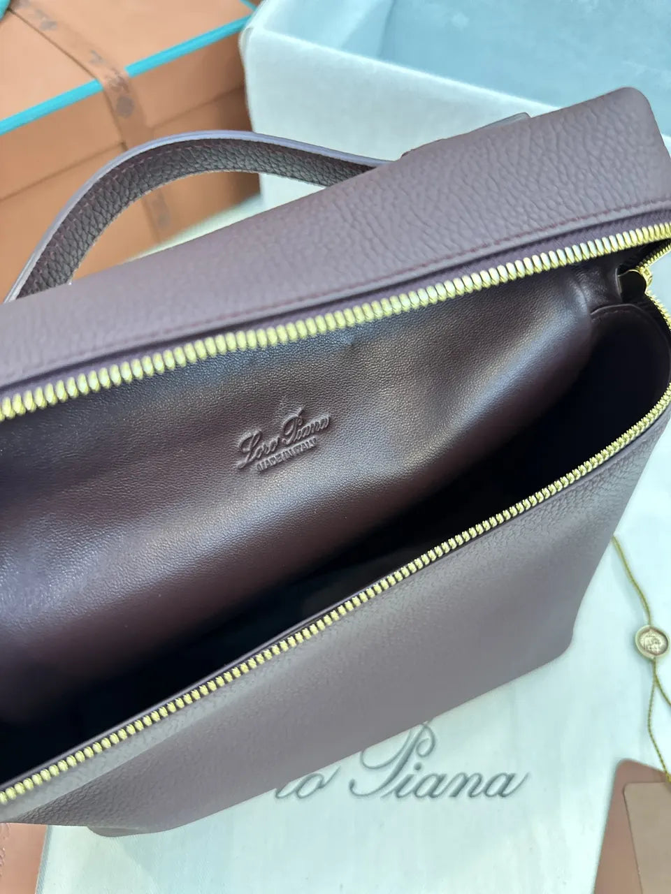 Loro Piana Plum Vanity Case - Hình 9