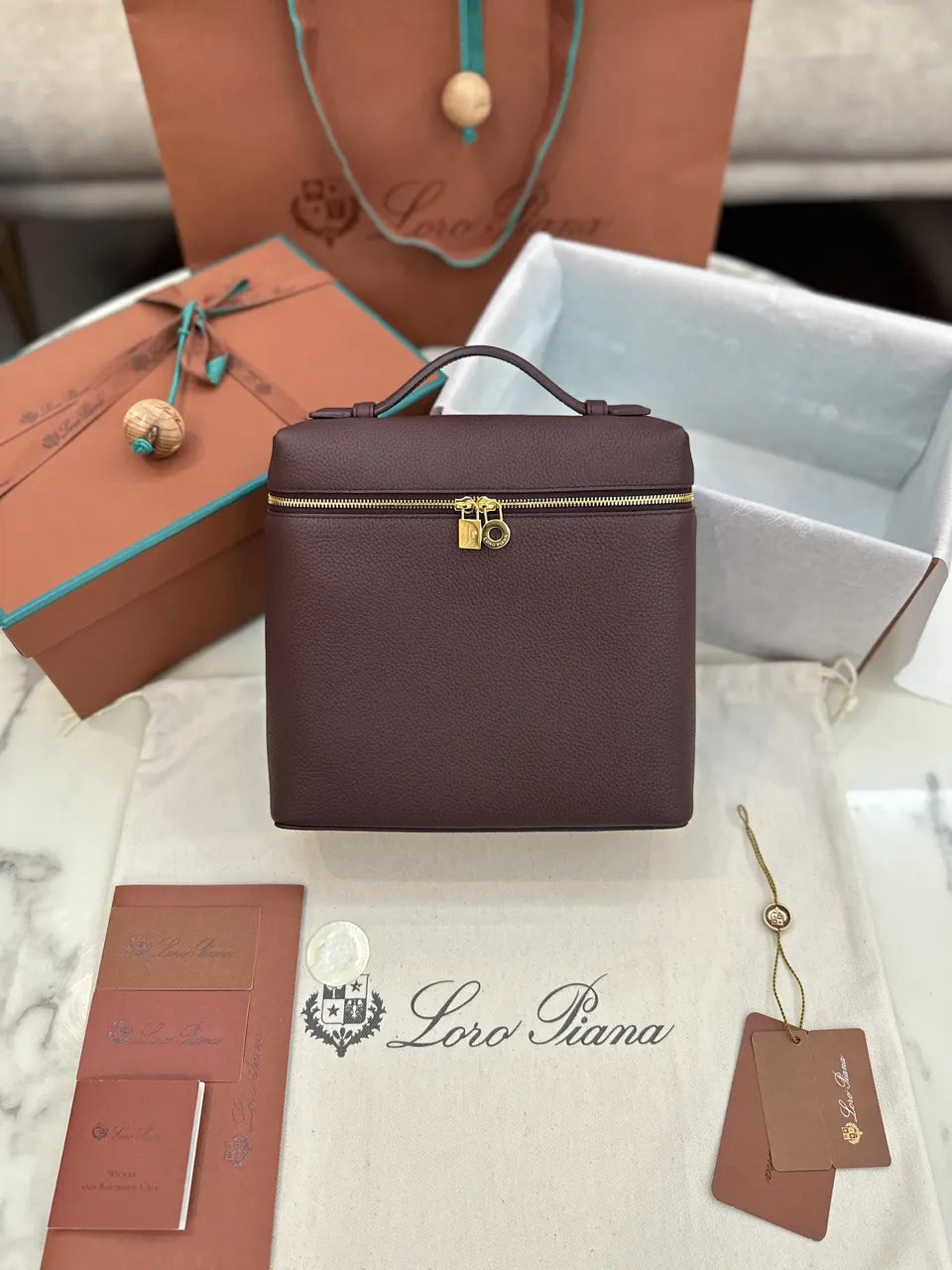 Loro Piana Plum Vanity Case