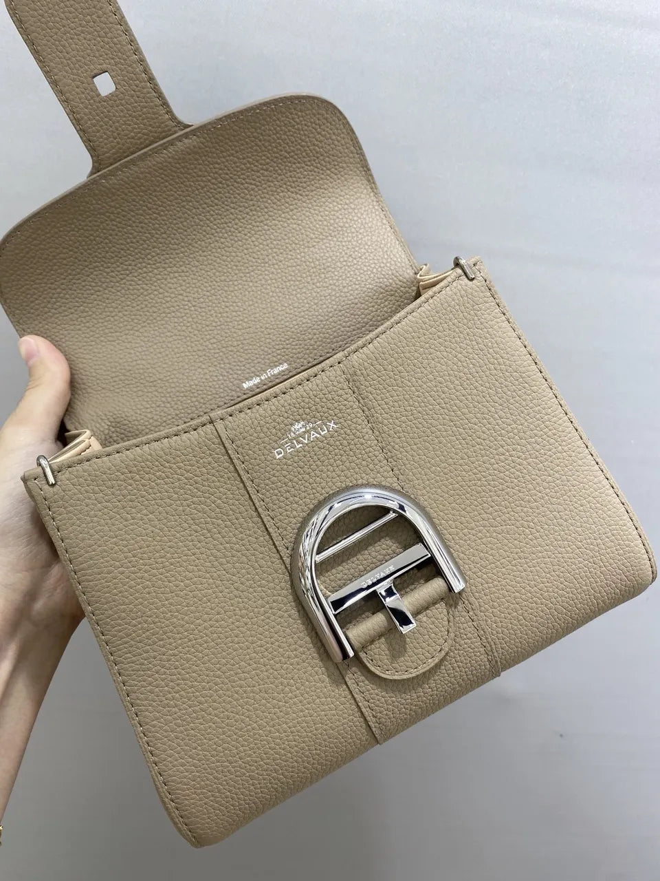 Delvaux Beige Leather Mini Bag - Hình 5