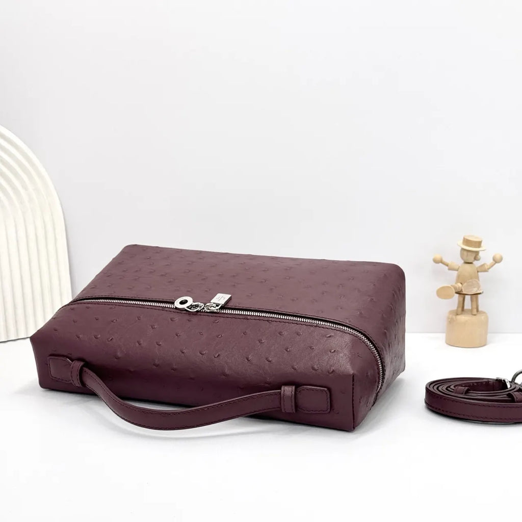 Loro Piana Plum Ostrich Vanity - Hình 3