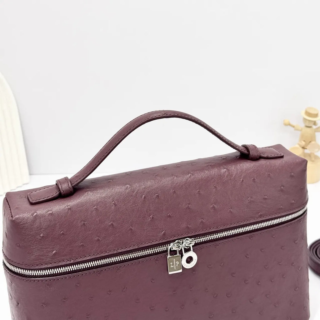 Loro Piana Plum Ostrich Vanity - Hình 6
