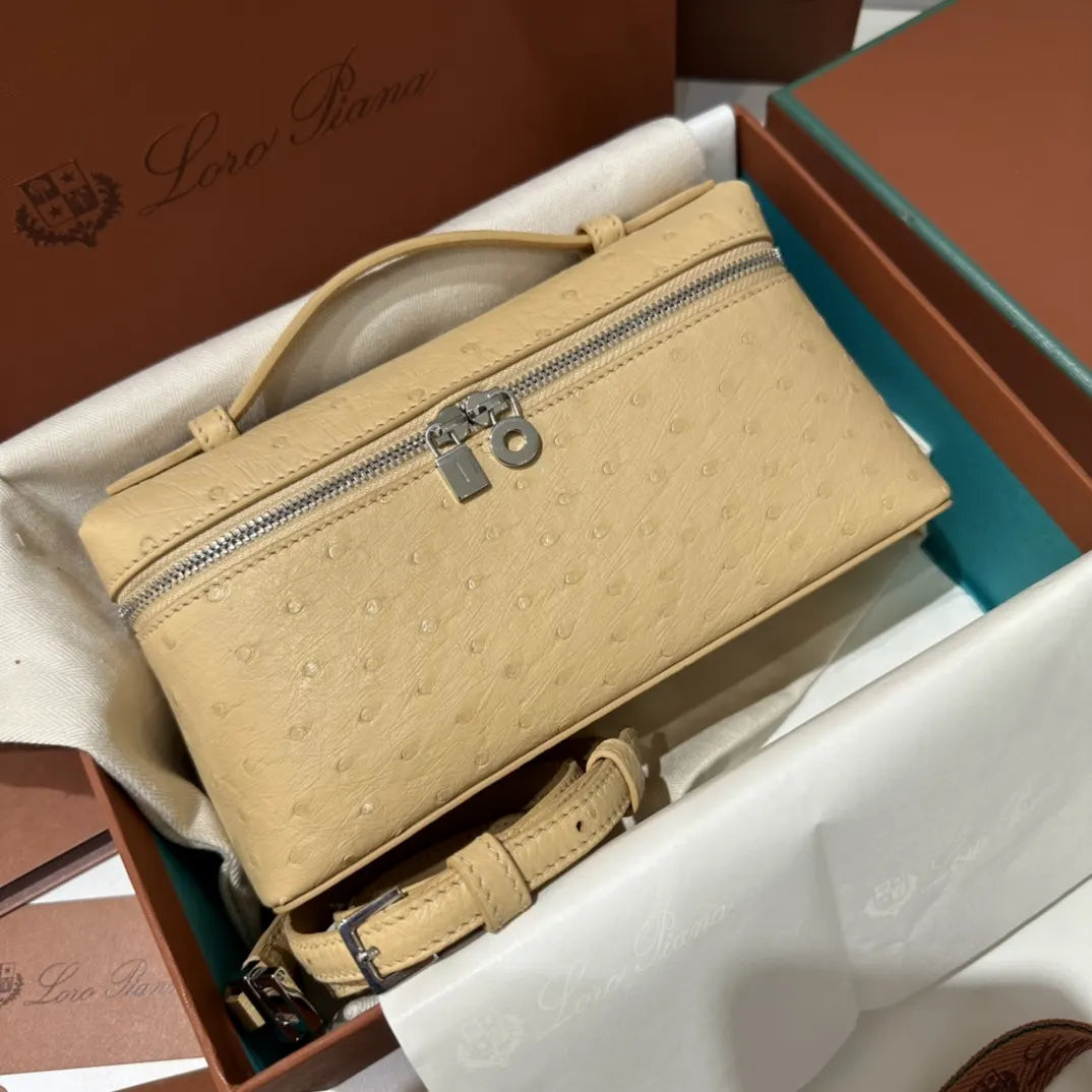 Loro Piana Cream Ostrich Vanity - Hình 2