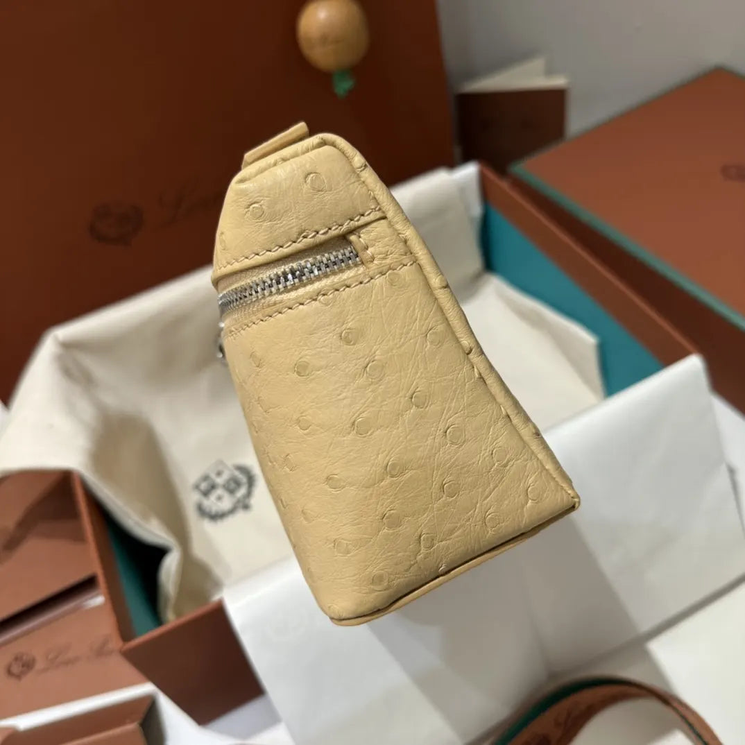 Loro Piana Cream Ostrich Vanity - Hình 7