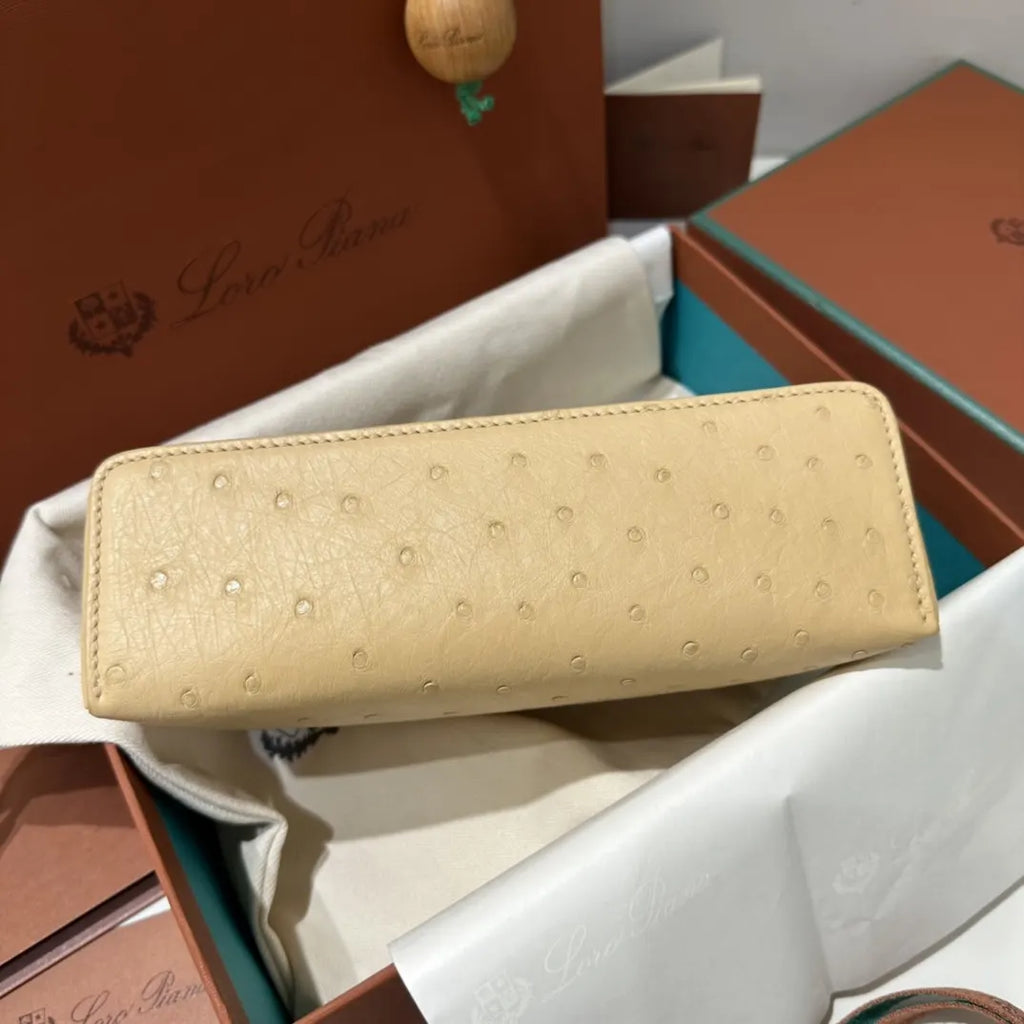 Loro Piana Cream Ostrich Vanity - Hình 8