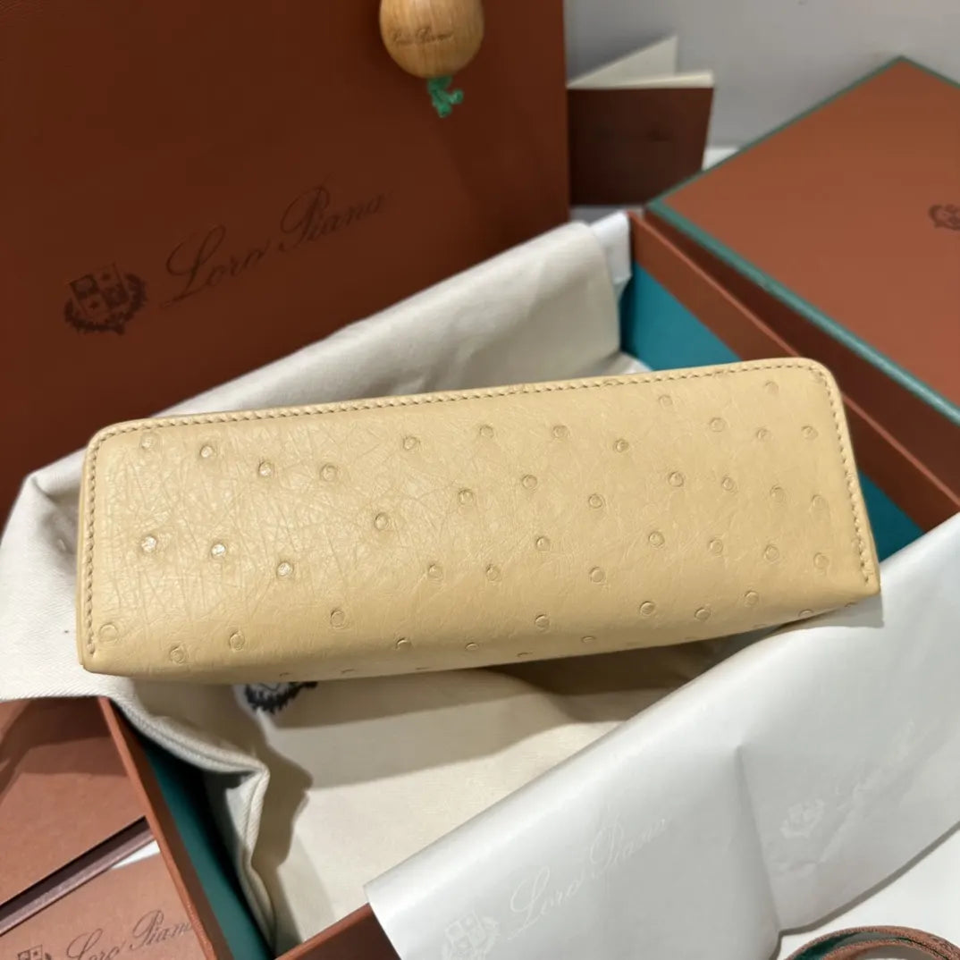 Loro Piana Cream Ostrich Vanity - Hình 8