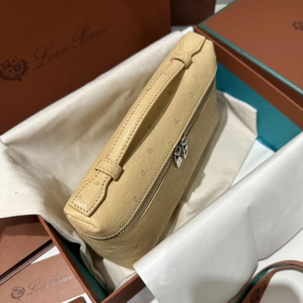 Loro Piana Cream Ostrich Vanity - Hình 4