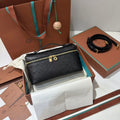gold Loro Piana Black Ostrich Vanity
