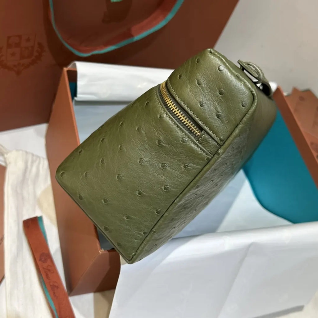 sage Loro Piana Green Ostrich Vanity - Hình 6