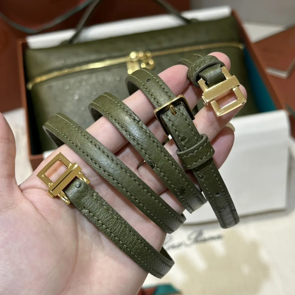 sage Loro Piana Green Ostrich Vanity - Hình 7