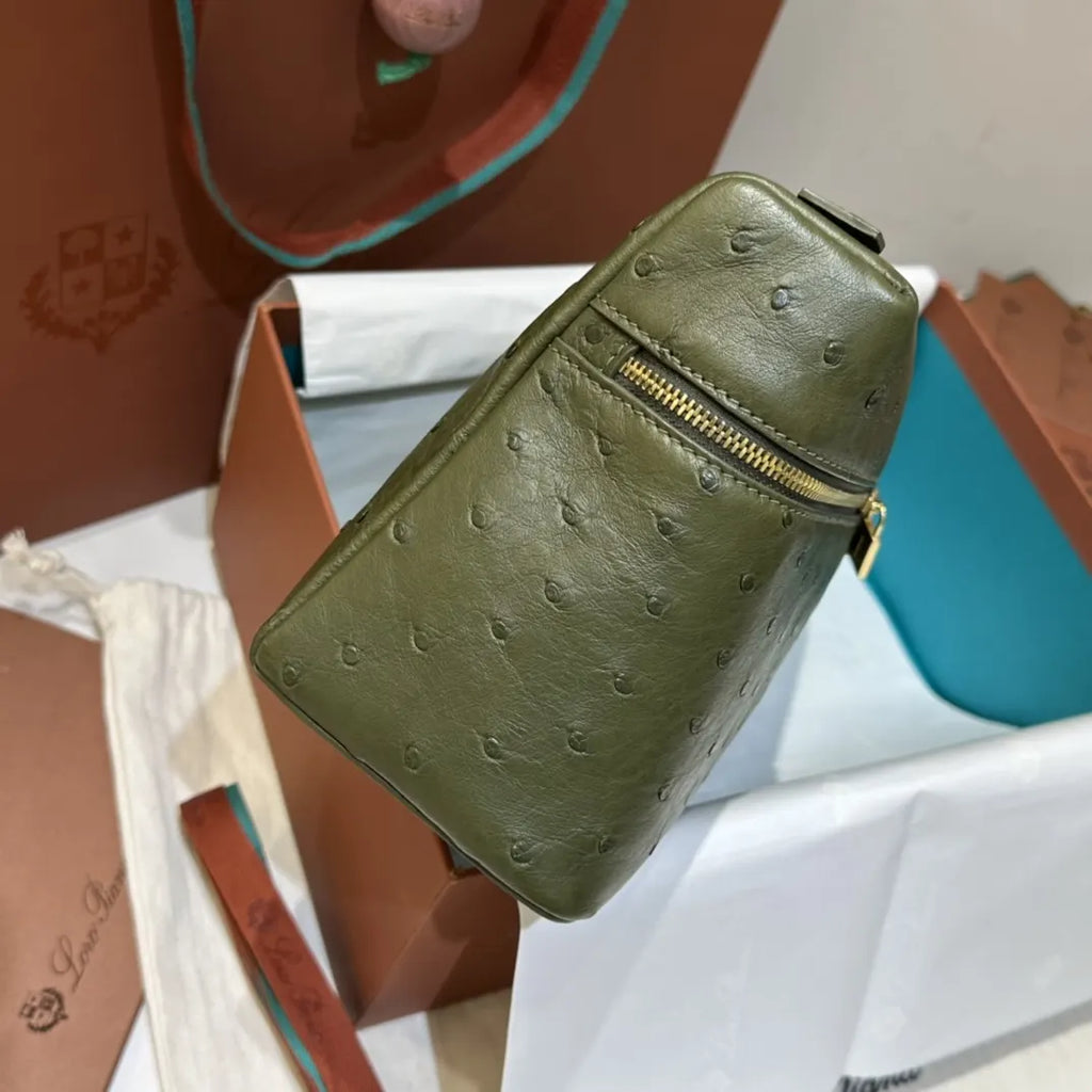 sage Loro Piana Green Ostrich Vanity - Hình 5