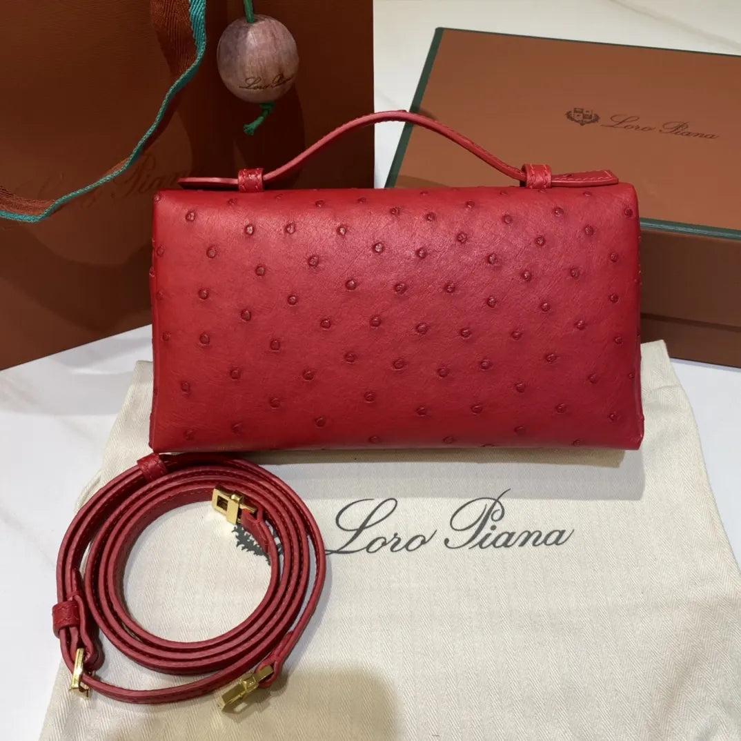 luxurious Loro Piana Scarlet Ostrich Vanity - Hình 3