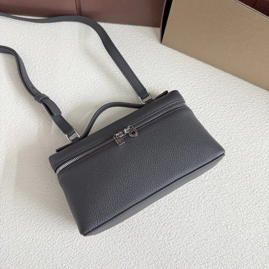 Loro Piana Slate Grey Leather Vanity - Hình 4