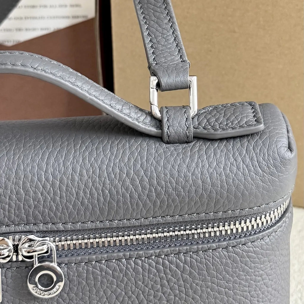 Loro Piana Slate Grey Leather Vanity - Hình 8