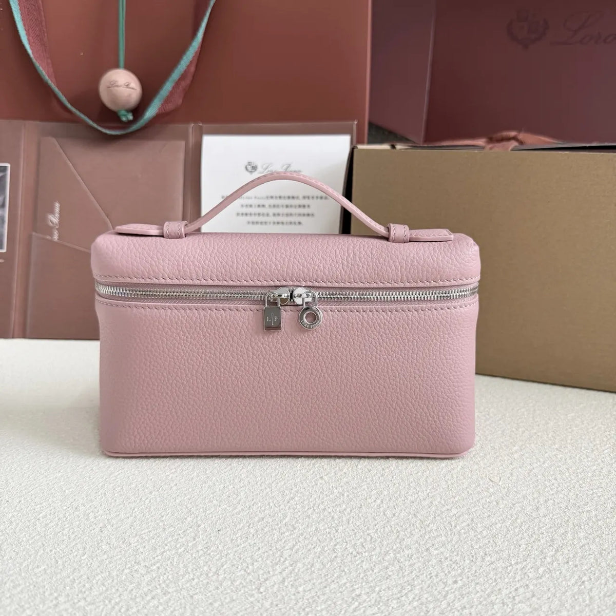 pale Loro Piana Pink Vanity Case