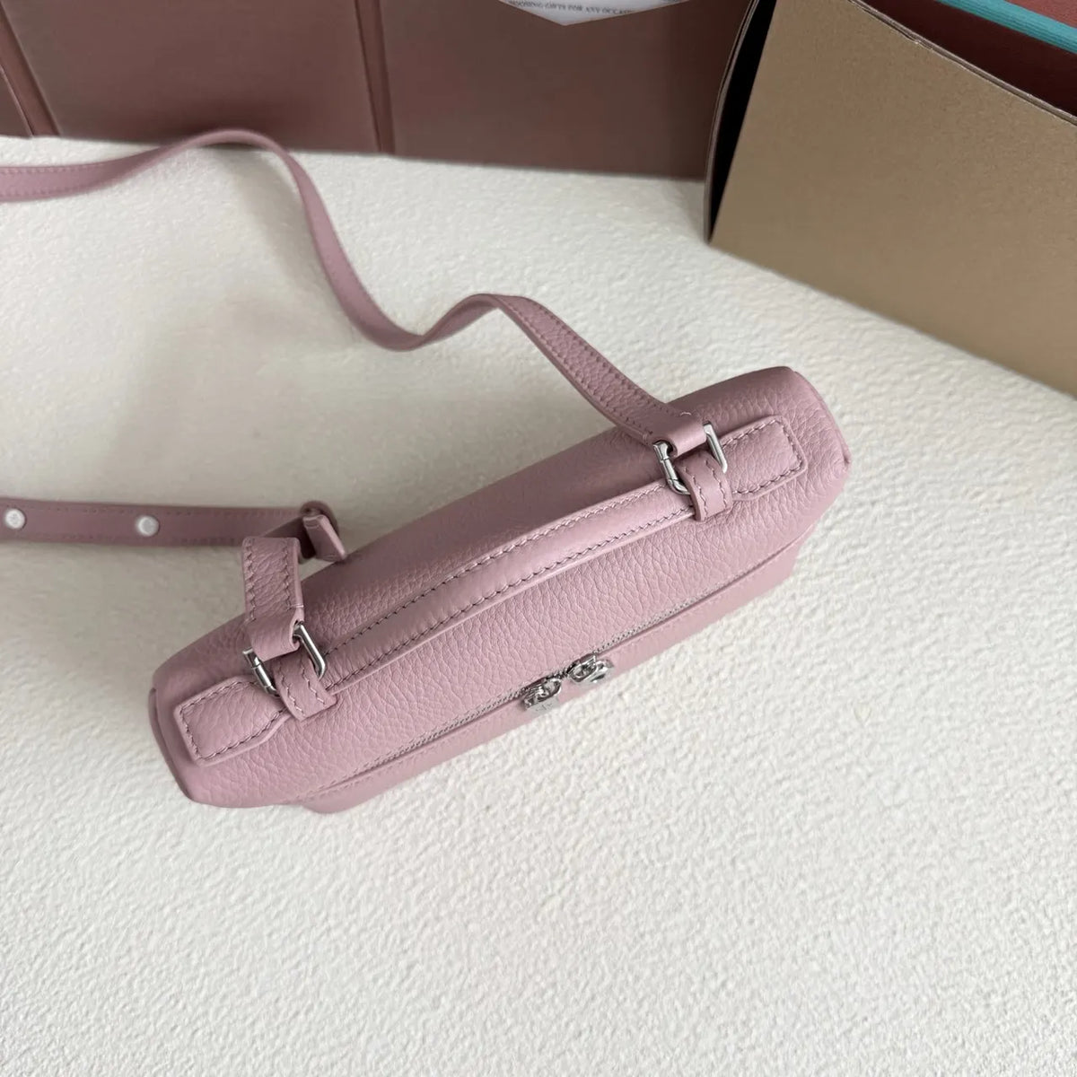 pale Loro Piana Pink Vanity Case - Hình 5