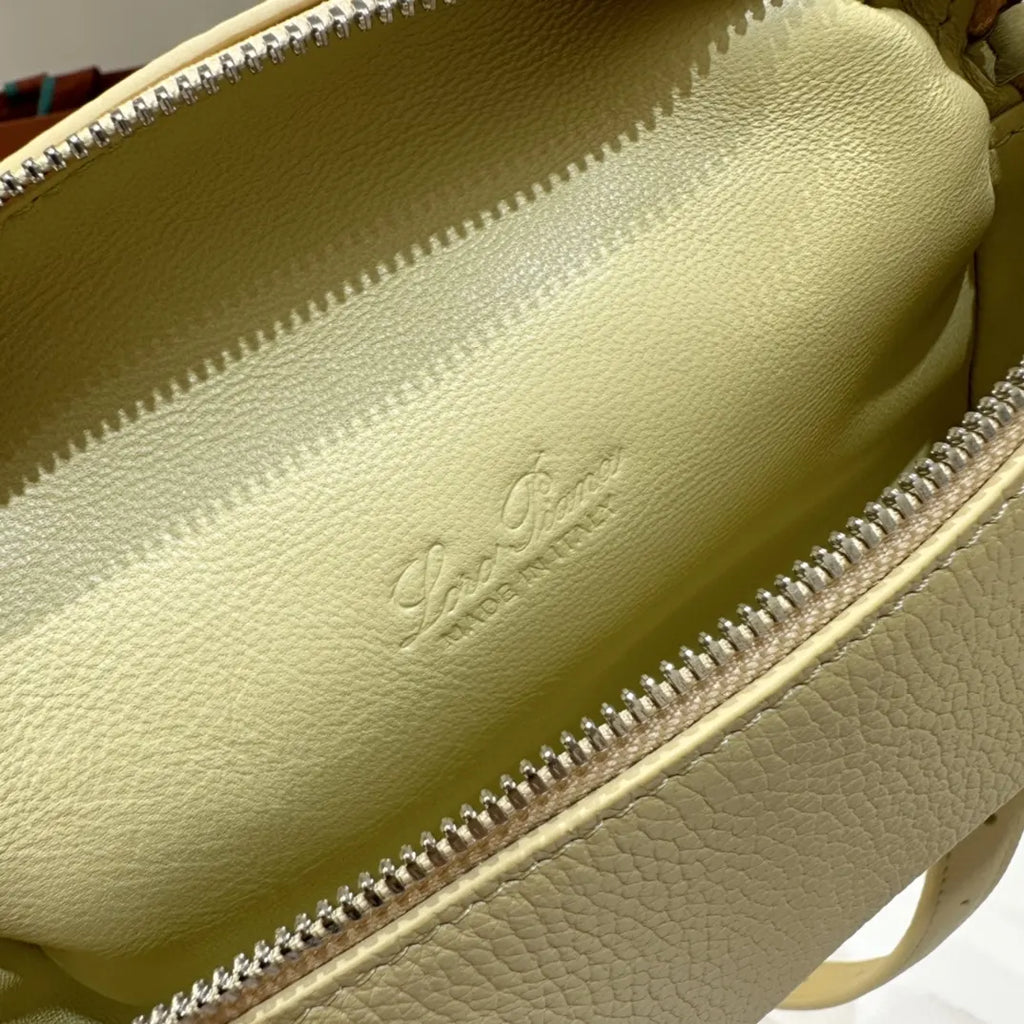 Loro Piana Pale Yellow Leather Belt Bag - Hình 7