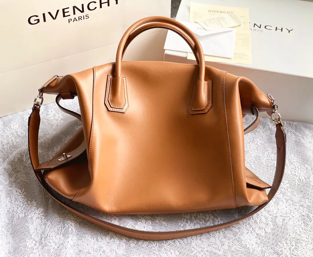 Givenchy Camel Leather Tote - Hình 3