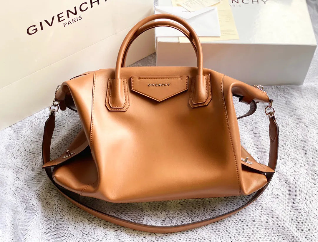 Givenchy Camel Leather Tote - Hình 2