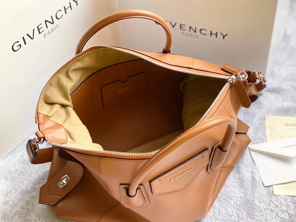 Givenchy Camel Leather Tote - Hình 8