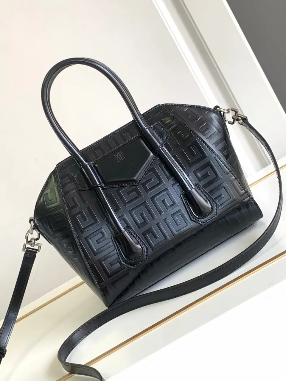 Givenchy Black Embossed Bag - Hình 3