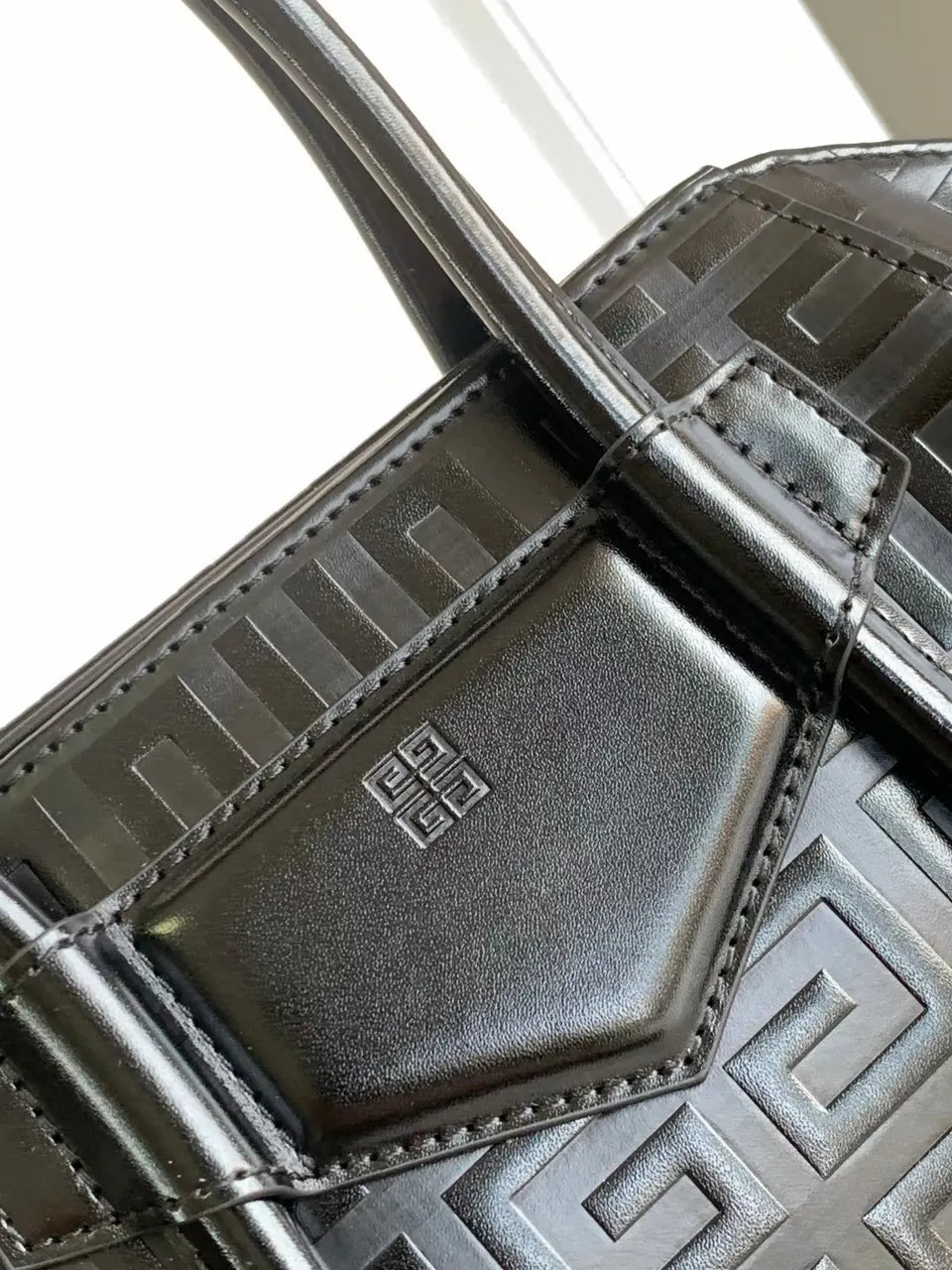 Givenchy Black Embossed Bag - Hình 6