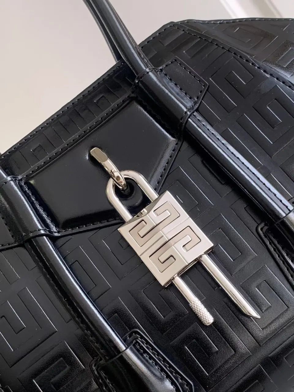 Givenchy Black Embossed Bag - Hình 5