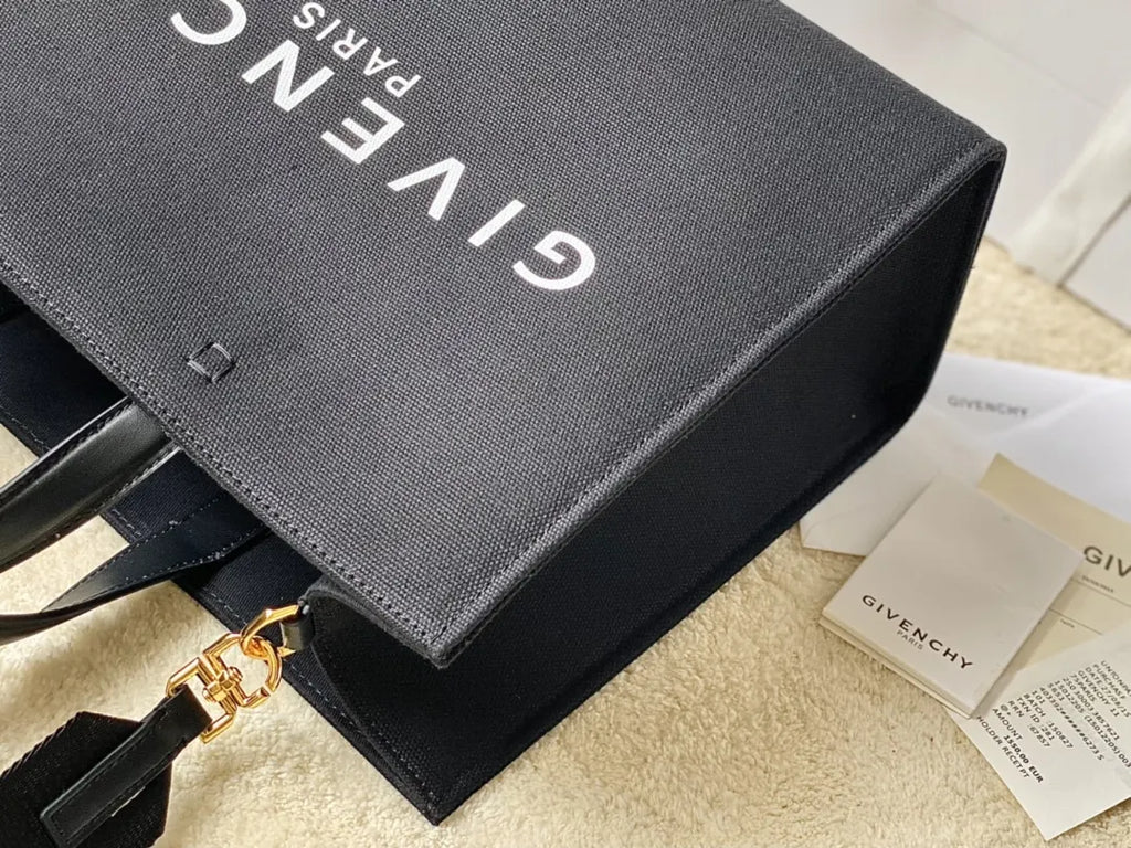 Givenchy Black Canvas Tote Bag - Hình 4