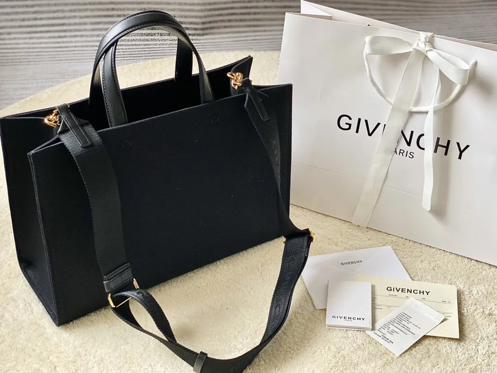 Givenchy Black Canvas Tote Bag - Hình 2
