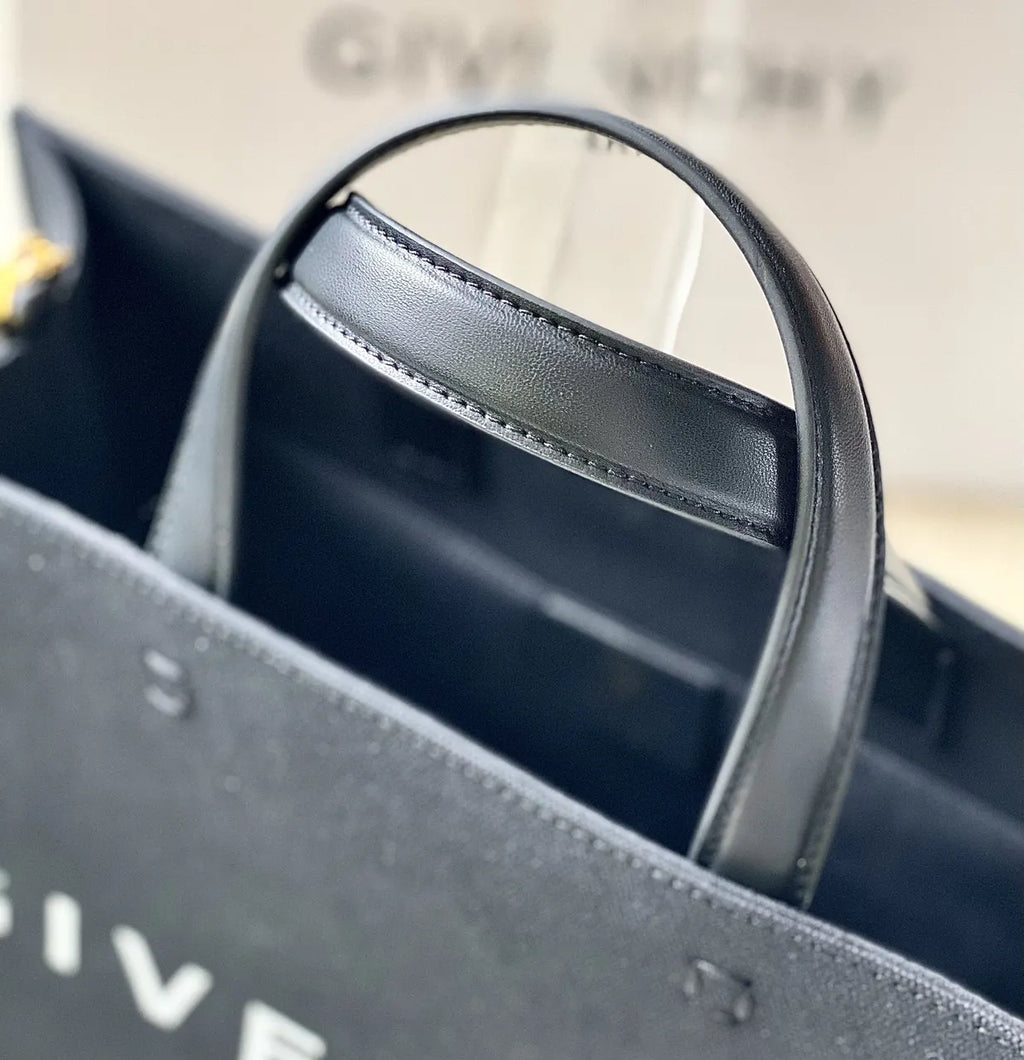 Givenchy Black Canvas Tote Bag - Hình 7