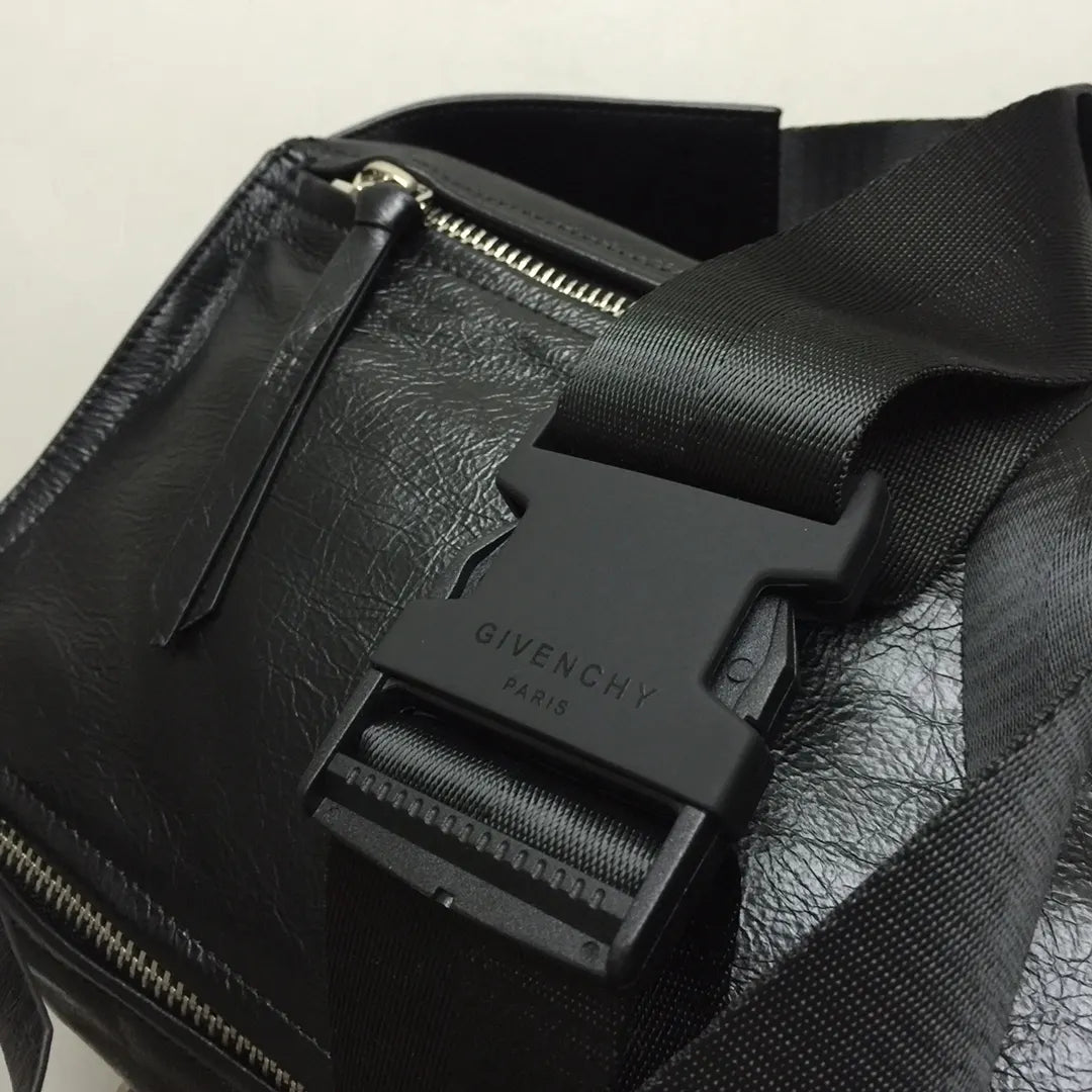 Givenchy Black Leather Belt Bag - Hình 7