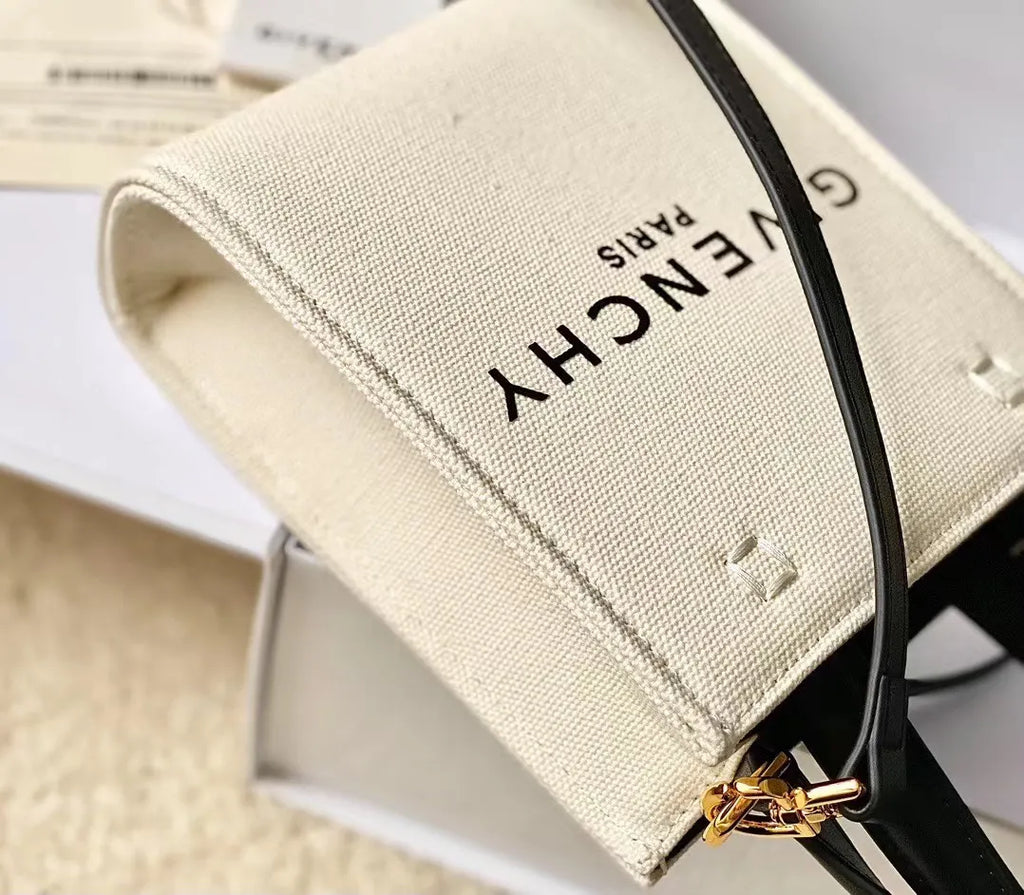 Givenchy Ivory Canvas Tote - Hình 3