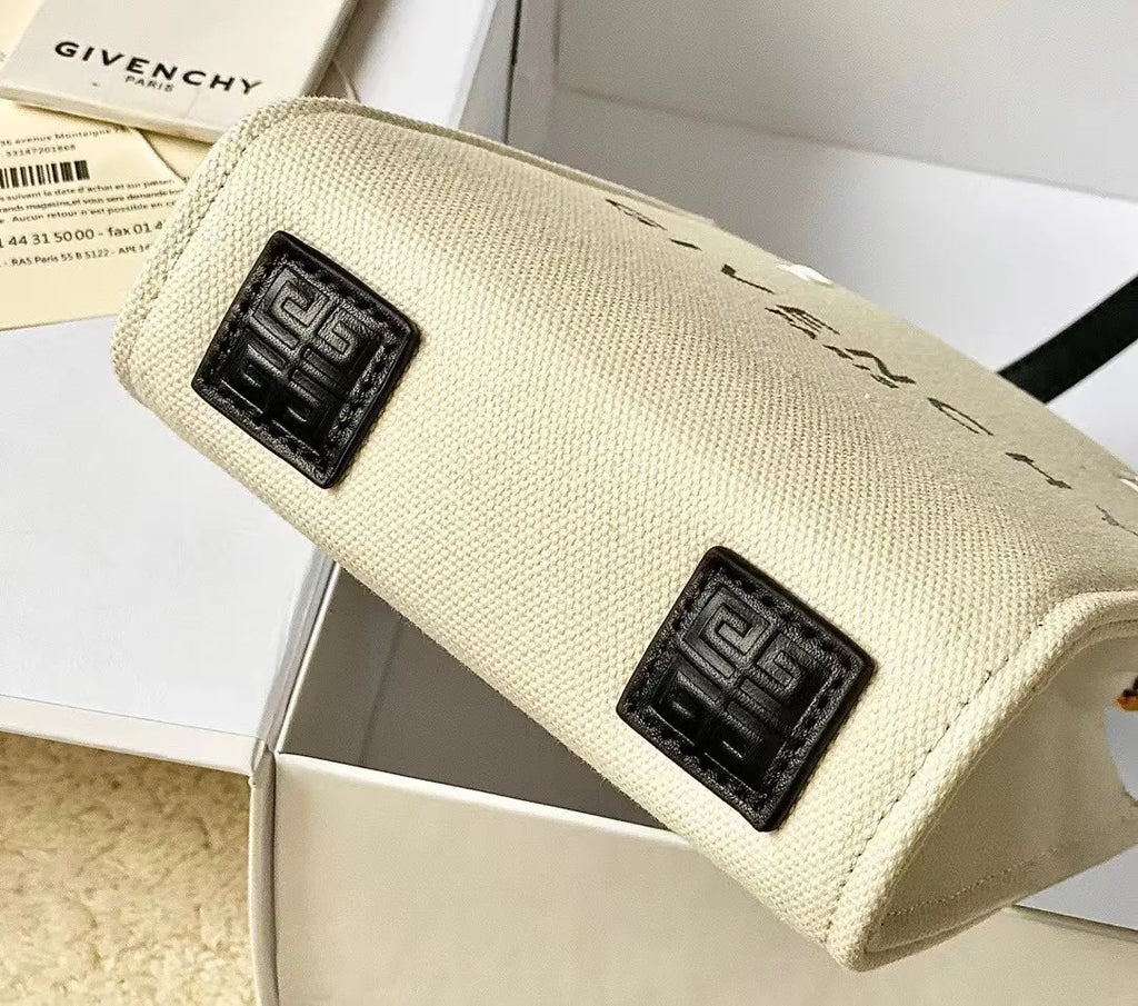 Givenchy Ivory Canvas Tote - Hình 4