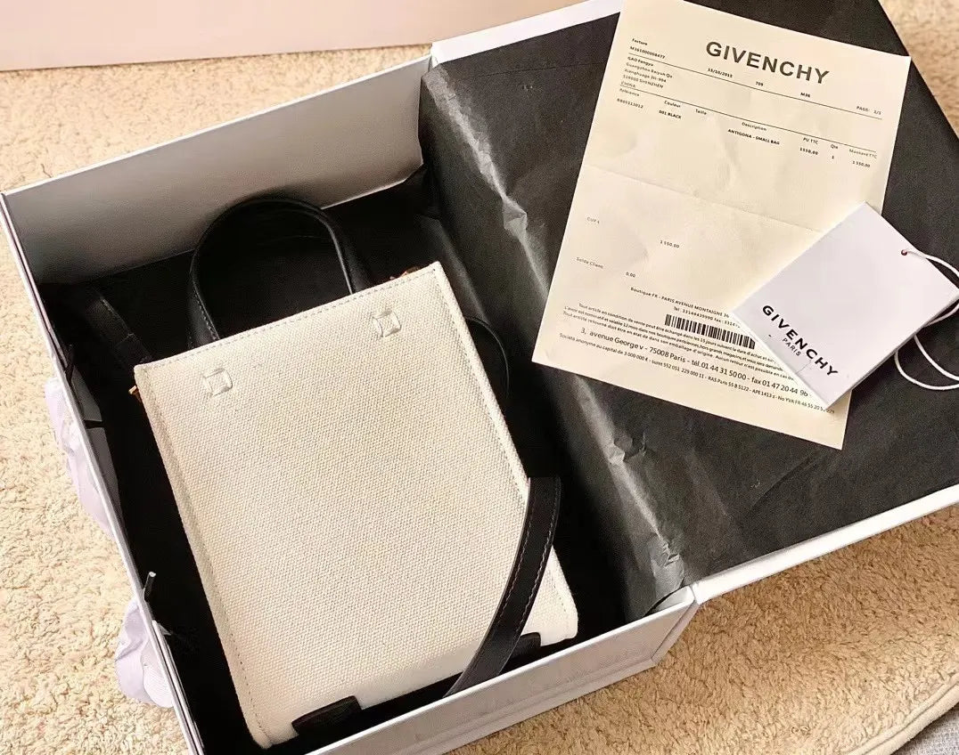 Givenchy Ivory Canvas Tote - Hình 2