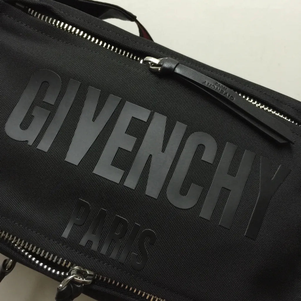 Givenchy Black Canvas Belt Bag - Hình 4