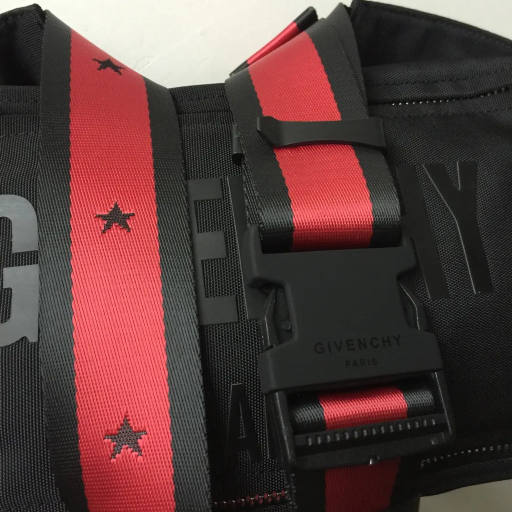 Givenchy Black Canvas Belt Bag - Hình 2