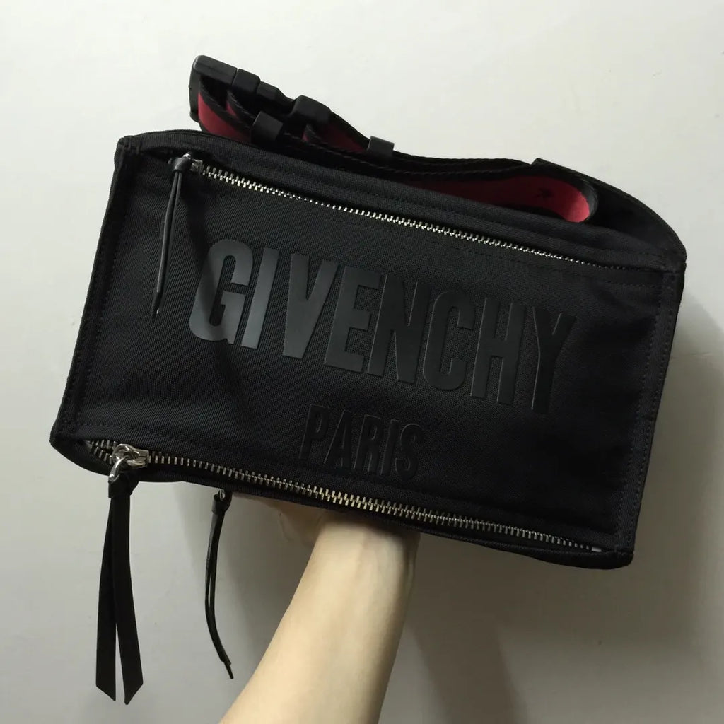 Givenchy Black Canvas Belt Bag - Hình 3