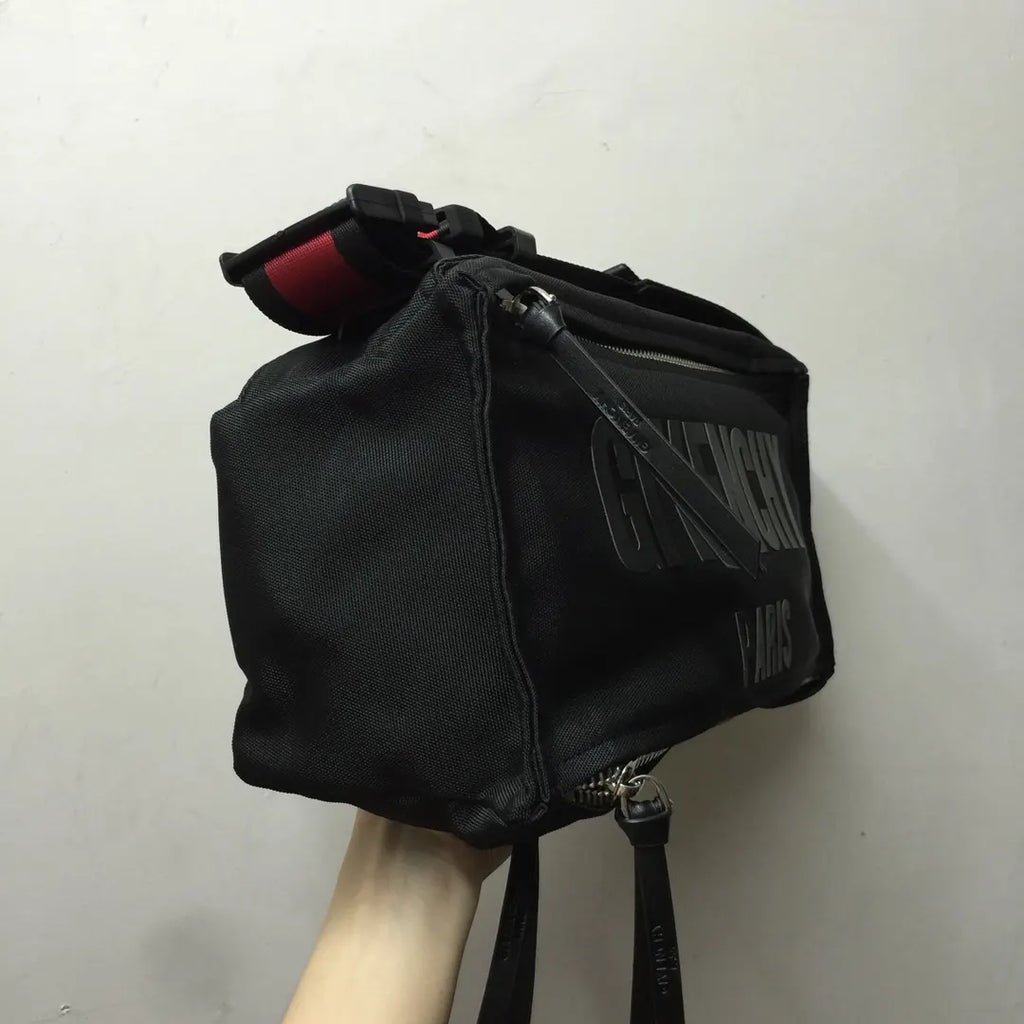 Givenchy Black Canvas Belt Bag - Hình 5