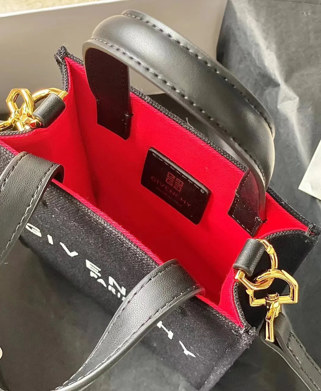 Givenchy Black Canvas Tote - Hình 7