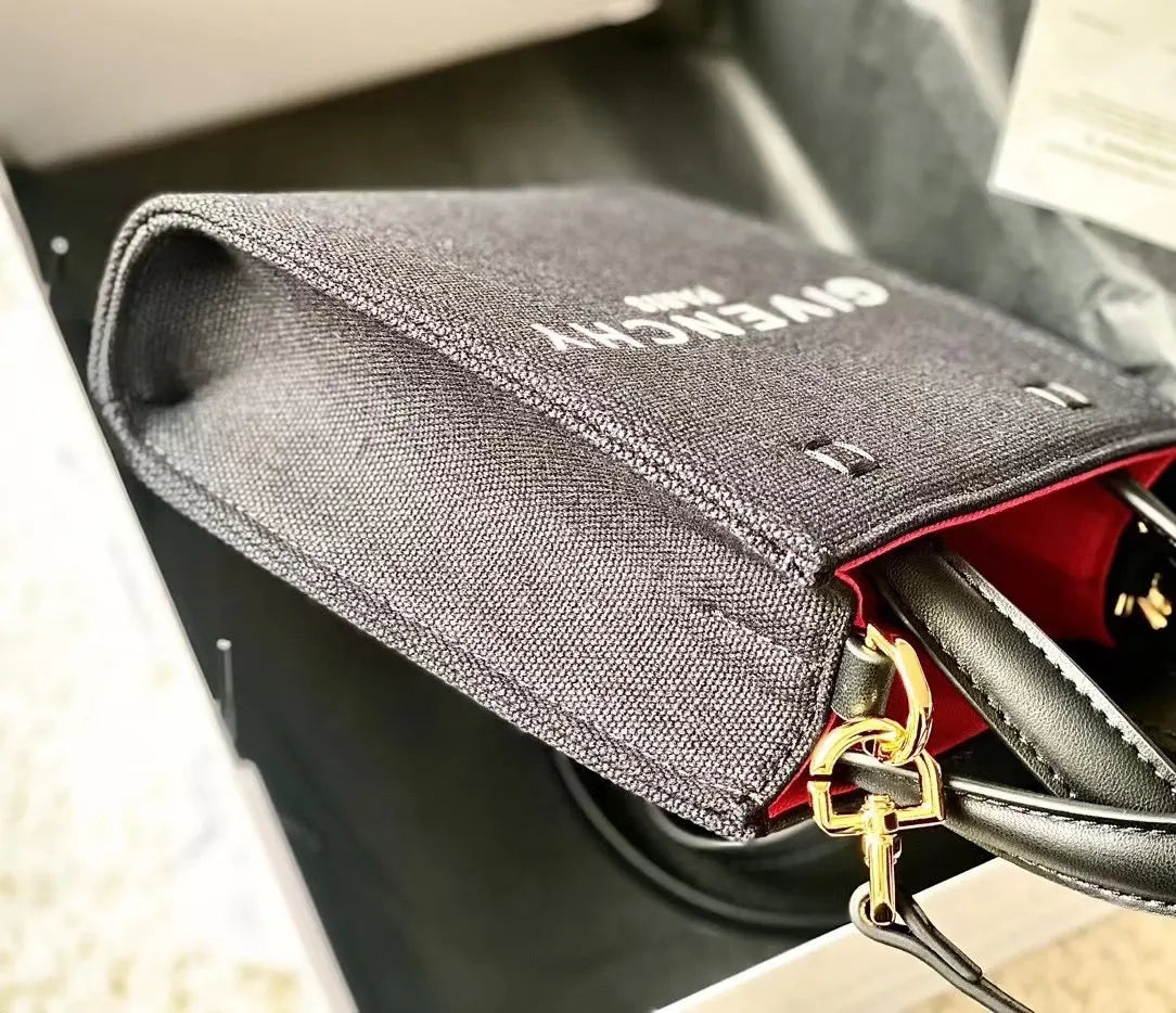 Givenchy Black Canvas Tote - Hình 3