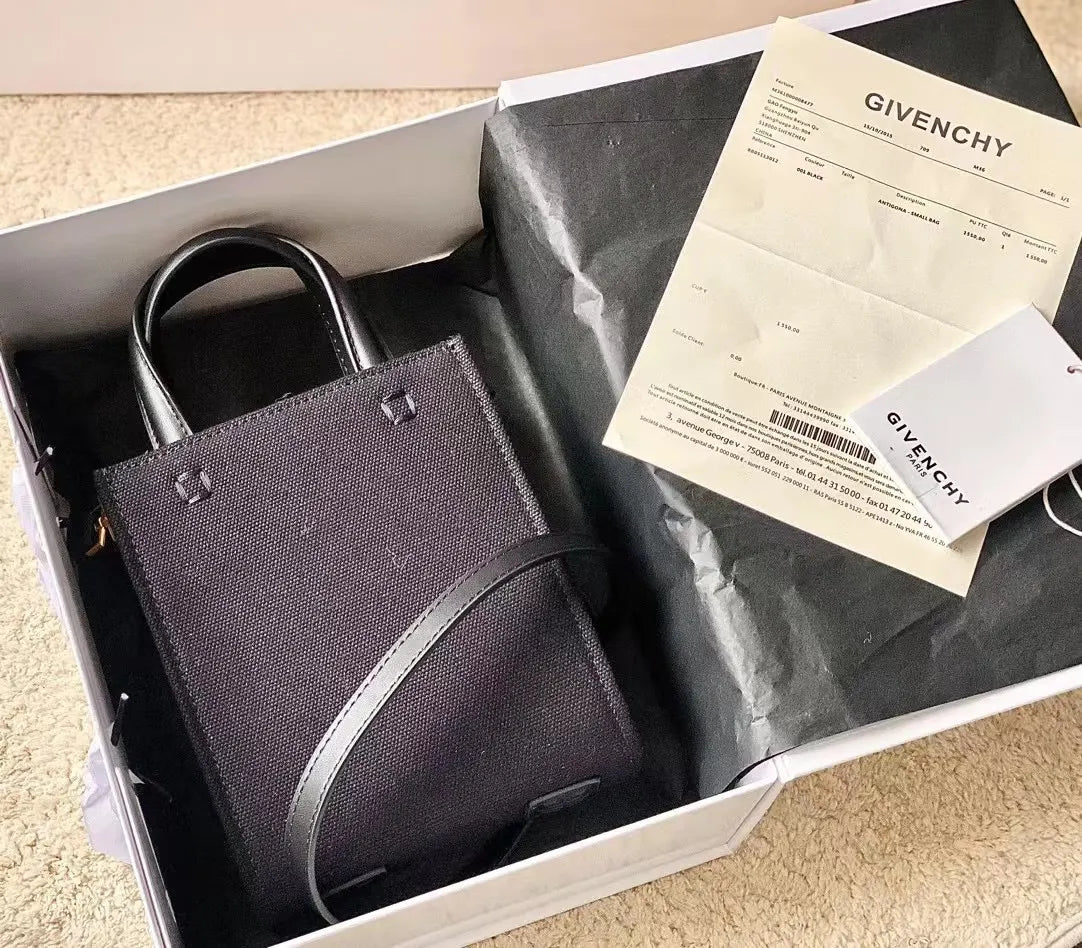 Givenchy Black Canvas Tote - Hình 2