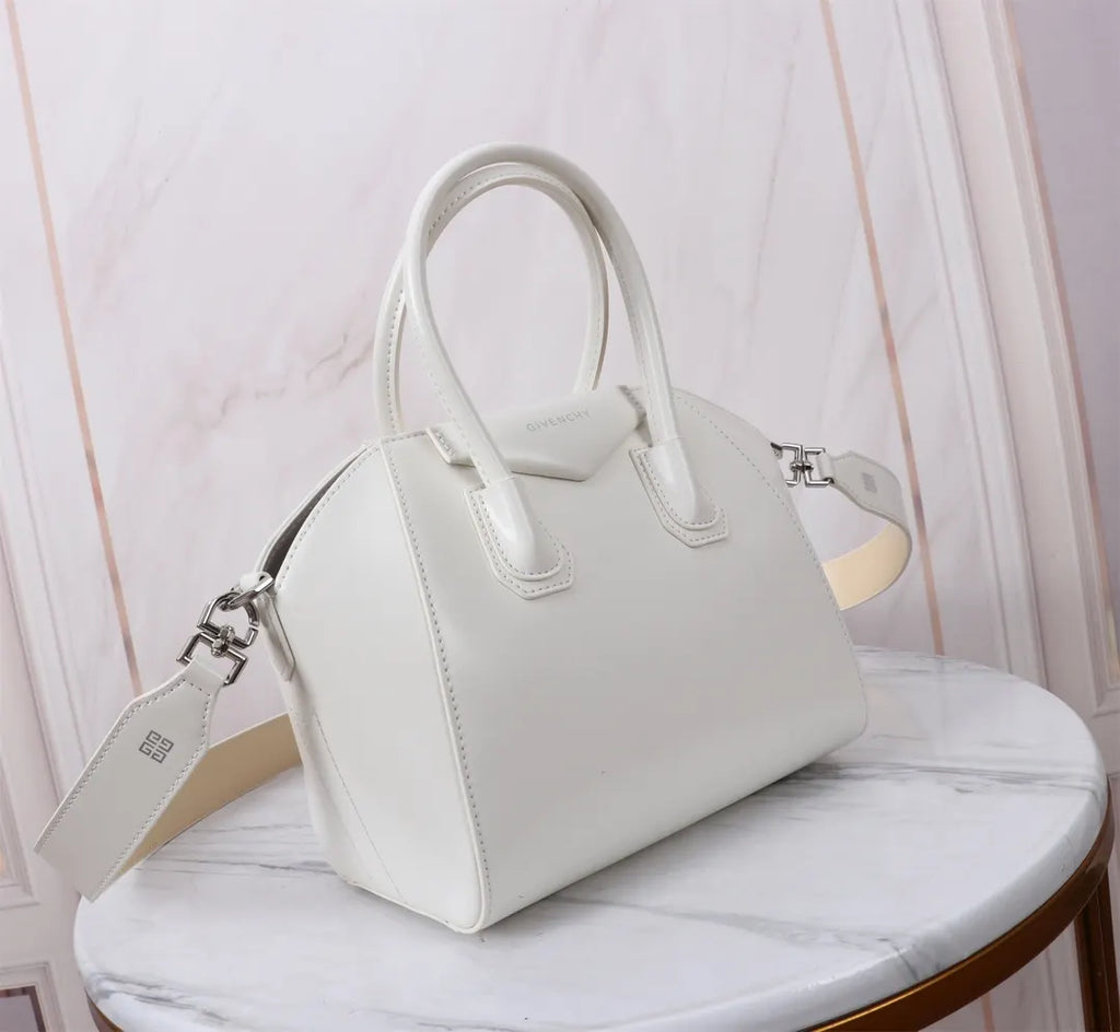 Givenchy White Leather Satchel - Hình 3