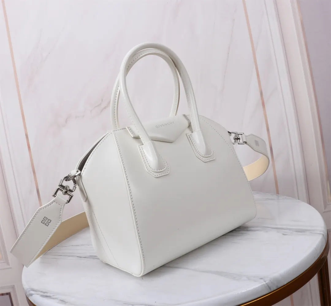 Givenchy White Leather Satchel - Hình 3