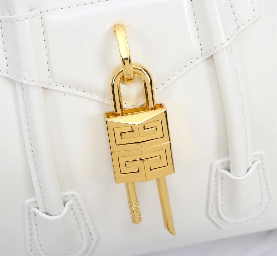 Givenchy Antigona White Leather Satchel - Hình 7