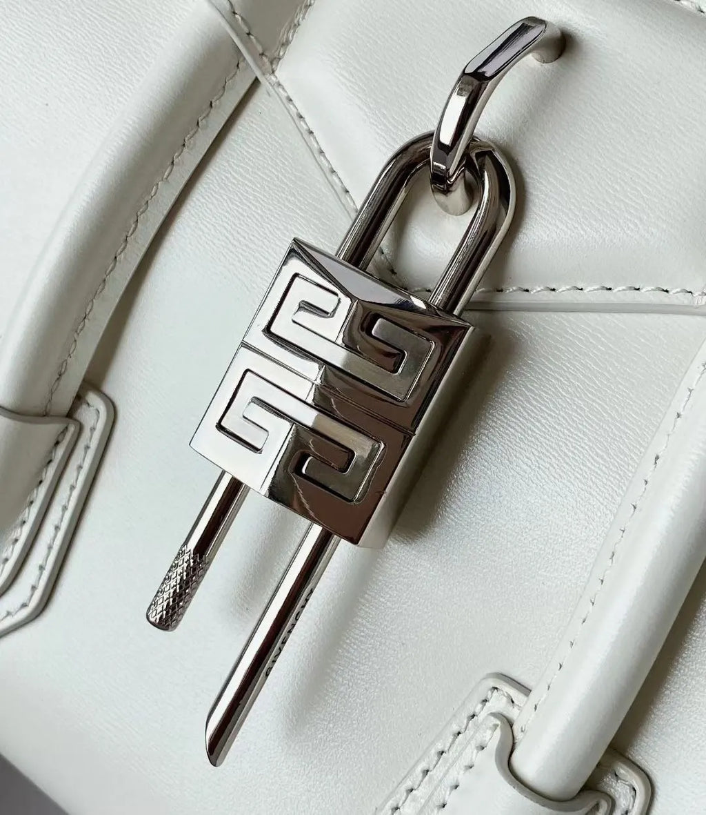 Givenchy Ivory Leather Satchel - Hình 6