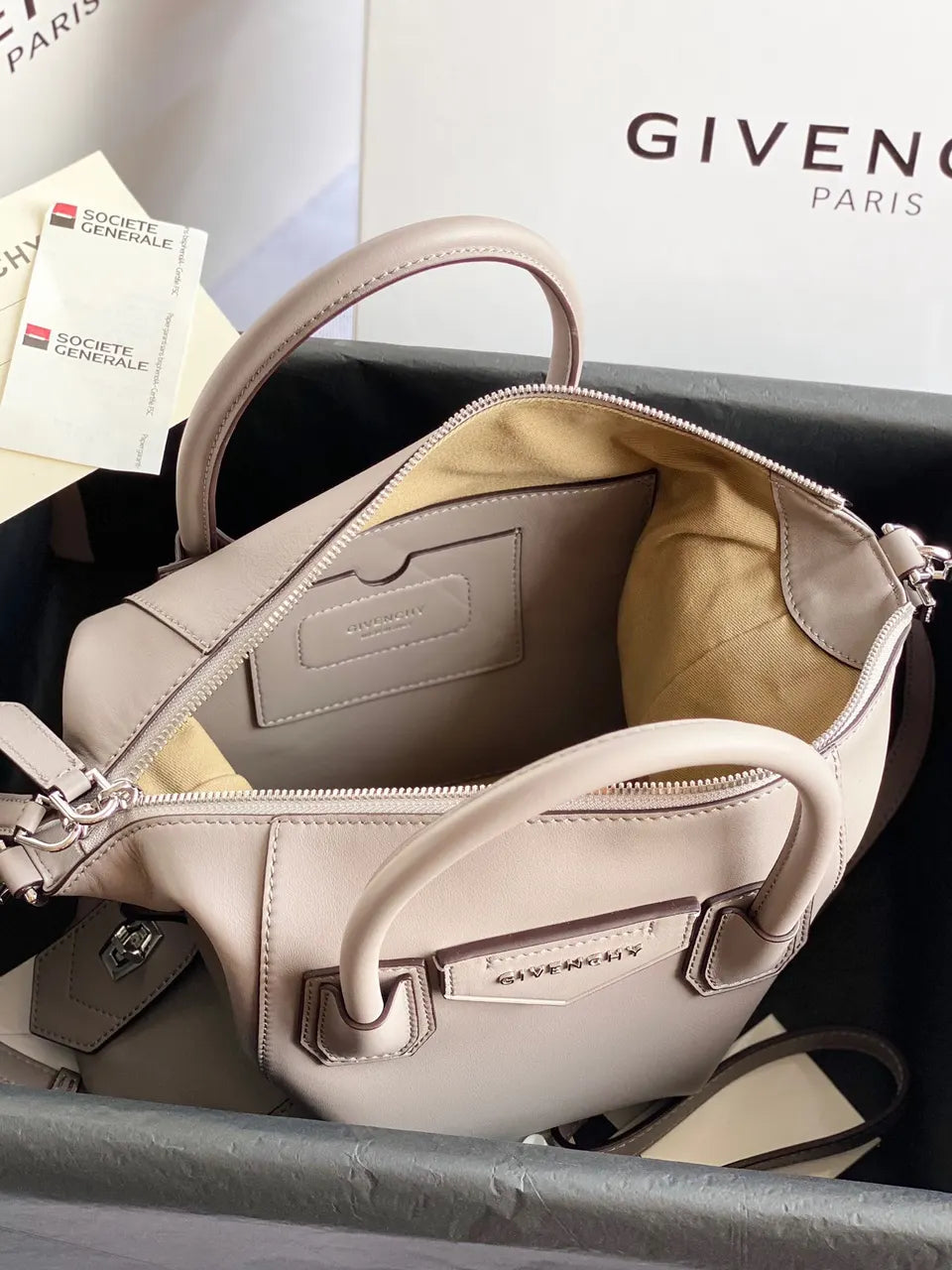 Givenchy Light Gray Satchel - Hình 6
