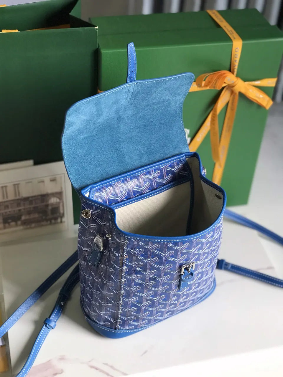 Goyard Royal Blue Alpin Backpack - Hình 8
