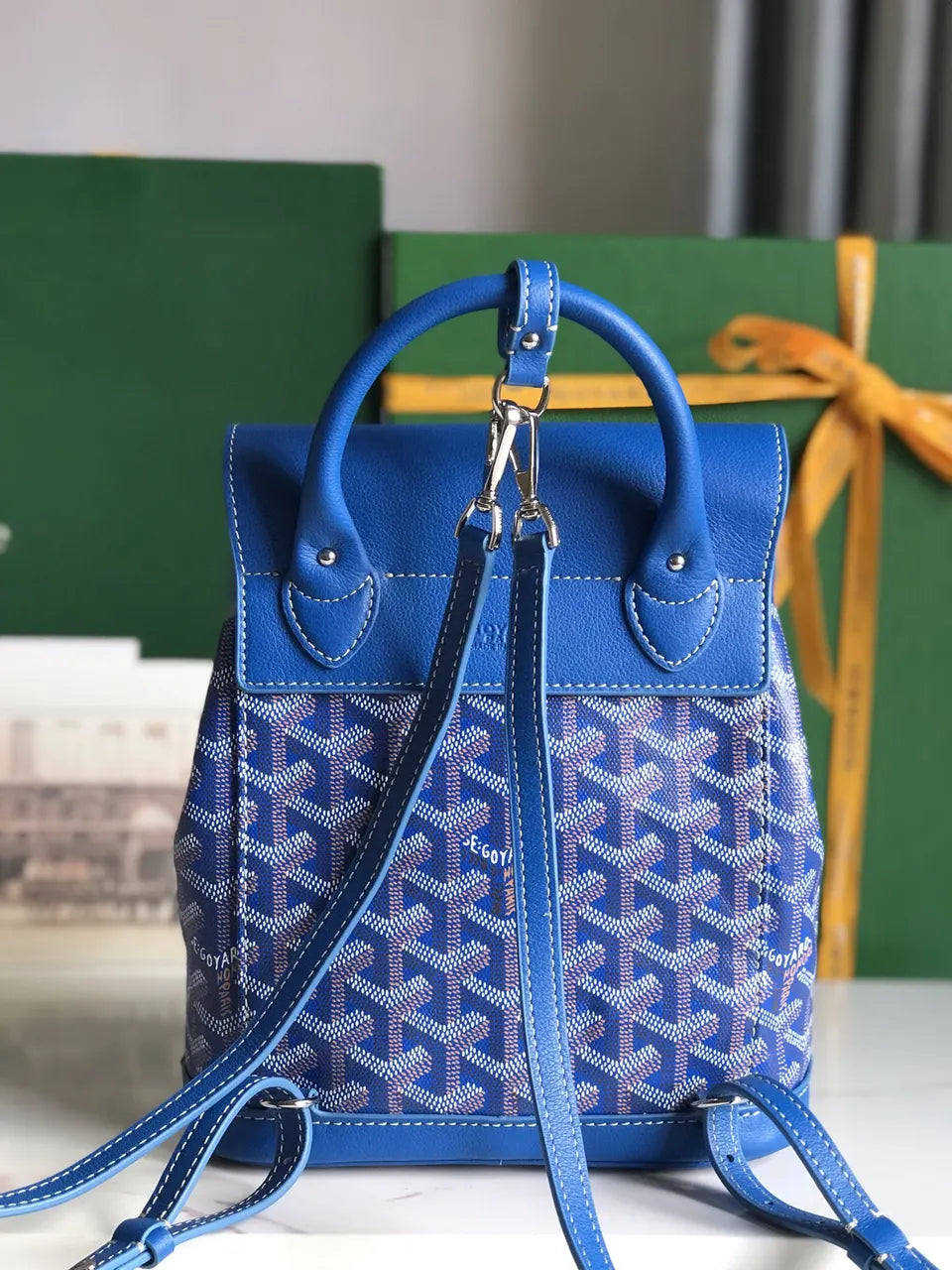 Goyard Royal Blue Alpin Backpack - Hình 3