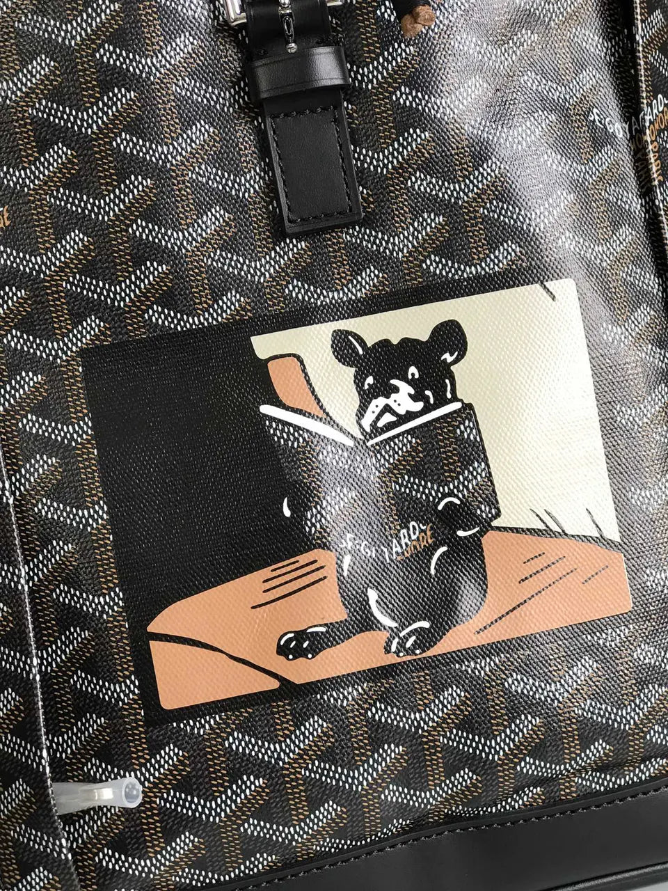 limited Goyard Black Goyardine Backpack - Hình 5