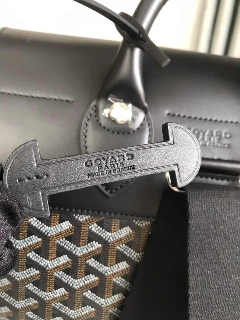 limited Goyard Black Goyardine Backpack - Hình 4