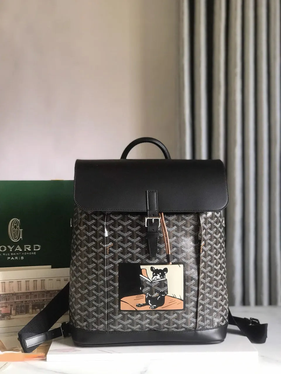 limited Goyard Black Goyardine Backpack